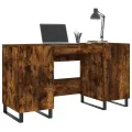 Bureau chêne fumé 140x50x75 cm bois d'ingénierie