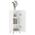 Buffet Blanc brillant 34,5x34x90 cm Bois d'ingénierie