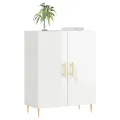 Buffet Blanc brillant 69,5x34x90 cm Bois d'ingénierie
