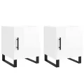 Tables de chevet 2 pcs blanc brillant 40x40x50 cm