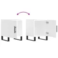 Tables de chevet 2 pcs blanc brillant 40x40x50 cm