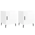 Tables de chevet 2 pcs blanc brillant 40x40x50 cm