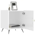 Tables de chevet 2 pcs blanc brillant 40x40x50 cm