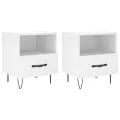 Tables de chevet 2 pcs blanc 40x35x47,5 cm bois d’ingénierie