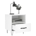 Tables de chevet 2 pcs blanc 40x35x47,5 cm bois d’ingénierie