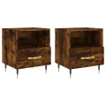 Tables de chevet 2pcs chêne fumé 40x35x47,5cm bois d’ingénierie