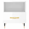 Table de chevet blanc brillant 40x35x47,5 cm bois d’ingénierie