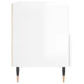 Table de chevet blanc brillant 40x35x47,5 cm bois d’ingénierie