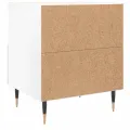 Table de chevet blanc brillant 40x35x47,5 cm bois d’ingénierie