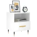 Table de chevet blanc brillant 40x35x47,5 cm bois d’ingénierie