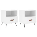 Tables de chevet 2 pcs blanc 40x35x47,5 cm bois d’ingénierie