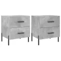 Tables de chevet 2pcs gris béton 40x35x47,5cm bois d’ingénierie