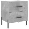 Tables de chevet 2pcs gris béton 40x35x47,5cm bois d’ingénierie