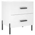 Tables de chevet 2 pcs blanc 40x35x47,5 cm bois d’ingénierie