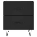 Tables de chevet 2 pcs noir 40x35x47,5 cm bois d’ingénierie