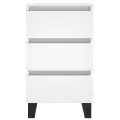 Tables de chevet 2 pcs blanc 40x35x69 cm bois d’ingénierie