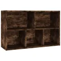Bibliothèque/Buffet chêne fumé 50x25x80 cm bois d'ingénierie