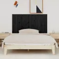 Tête de lit murale Noir 166x3x90 cm Bois massif de pin