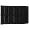 Tête de lit murale Noir 147x3x90 cm Bois massif de pin