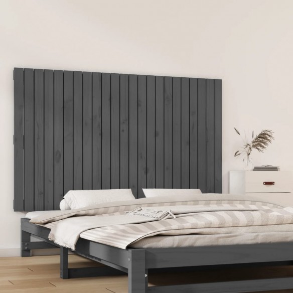 Tête de lit murale Gris 147x3x90 cm Bois massif de pin