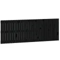 Tête de lit murale Noir 166x3x60 cm Bois massif de pin