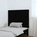 Tête de lit murale Noir 82,5x3x60 cm Bois massif de pin