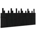 Tête de lit murale Noir 185x3x80 cm Bois massif de pin