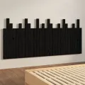 Tête de lit murale Noir 185x3x80 cm Bois massif de pin