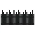 Tête de lit murale Noir 185x3x80 cm Bois massif de pin