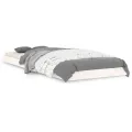 Cadre de lit blanc 75x190 cm petit simple bois massif de pin