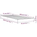 Cadre de lit blanc 75x190 cm petit simple bois massif de pin