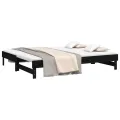Lit coulissant Noir 2x(80x200) cm Bois de pin massif