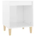 Tables de chevet 2 pcs Blanc brillant 40x35x50 cm