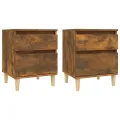 Tables de chevet 2 pcs Chêne fumé 40x35x50 cm