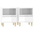 Tables de chevet 2 pcs Blanc brillant 40x35x50 cm