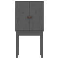 Buffet haut Gris 60x40x120 cm Bois massif de pin