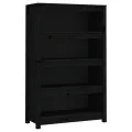 Bibliothèque Noir 80x35x126 cm Bois de pin massif