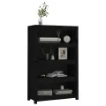 Bibliothèque Noir 80x35x126 cm Bois de pin massif