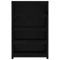Bibliothèque Noir 80x35x126 cm Bois de pin massif