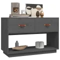 Meuble TV Gris 90x40x60 cm Bois de pin massif