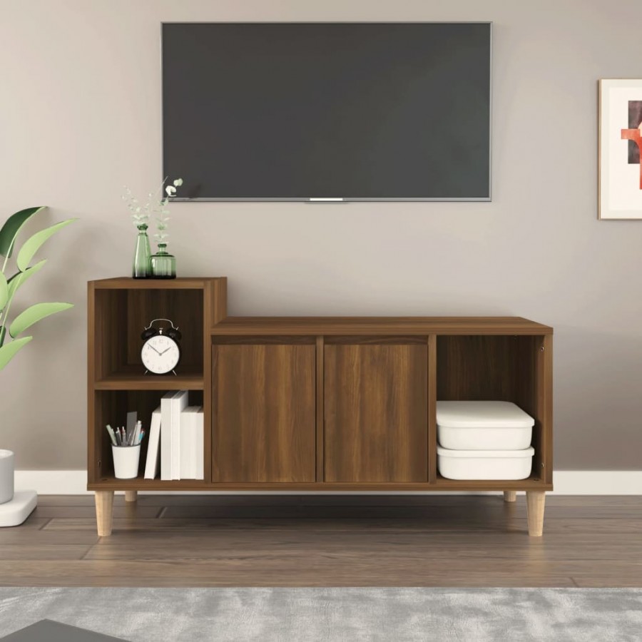 Meuble TV Chêne marron 100x35x55 cm Bois d'ingénierie