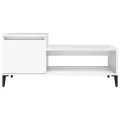 Table basse Blanc 100x50x45 cm Bois d'ingénierie