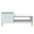 Table basse Blanc brillant 100x50x45 cm Bois d'ingénierie