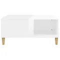 Table basse blanc brillant 80x80x36,5 cm bois d'ingénierie