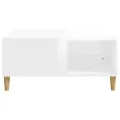 Table basse blanc brillant 80x80x36,5 cm bois d'ingénierie