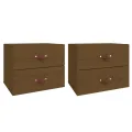 Tables de chevet murales 2 pcs Marron miel 50x36x40 cm