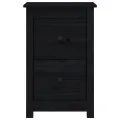 Tables de chevet 2 pcs Noir 40x35x61,5 cm Bois de pin massif
