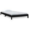 Lit empilable Noir 90x200 cm Bois de pin massif