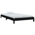 Lit empilable Noir 90x200 cm Bois de pin massif