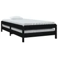 Lit empilable Noir 90x200 cm Bois de pin massif
